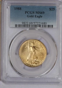 1988 Gold Eagle 1/2 oz. $25 PCGS MS69 - Picture 1 of 2