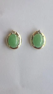 Nuevos pendientes de diamantes y crisoprasa de 14 quilates - Imagen 1 de 7