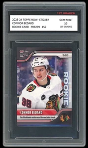 Tarjeta de novato Connor Bedard 2023-24 Topps Now NHL pegatina primer grado 10 RC #52 - Imagen 1 de 1