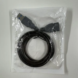 USB 2.0 3ft Extension Cable M/F Type A Male to Female Black Silver Space Grey - Picture 1 of 4
