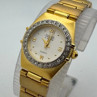 Reloj de Cuarzo Waltham Prestige Mujer Tono Dorado Estrás Analógico Nueva Batería 6.25" Foto 1 de 4