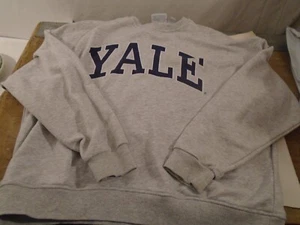 Vtg Yale Crewneck Sweatshirt Gray Womens M US 8/10 Oversized Alliance License - Picture 1 of 4