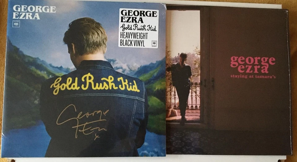 George Ezra – Gold Rush Kid Signed Vinyl LP + Staying at Tamaras Vinyl LP Lot - Image 1 of 1