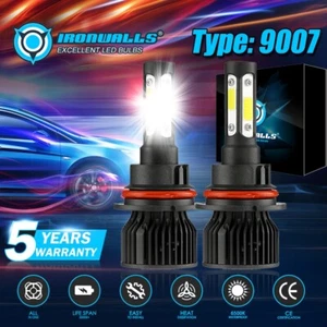 4-sides 9007 LED Headlight Bulbs Conversion Kit High Low Beam 6500K Super White - Picture 1 of 12