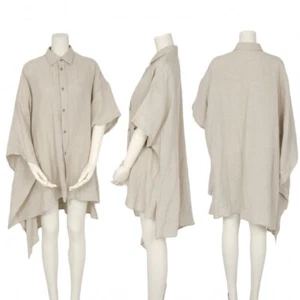 Yohji Yamamoto NOIR Linen Asymmetry Short Sleeve Shirt Size 1(K-118258) - Picture 1 of 12