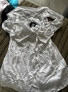 SASS ALEXI BUTTON DOWN DRESS BNWT WHITE SZ 16 FREE POST (womens RACE DAY F13 - Picture 1 of 6