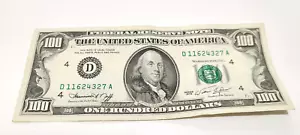 1974 One Hundred $100 Dollar Bill Federal Reserve Note Series - Picture 1 of 2