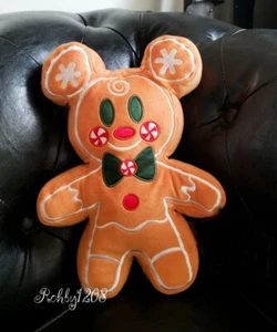 Navidad 2020 Mickey Gingerbread almohada de felpa con aroma a galletas - nueva - Imagen 1 de 2