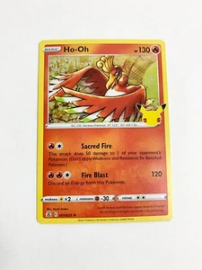 Tarjeta Pokémon Ho-Oh (Holo) Celebraciones (Ligeramente Jugada) # 001/025 A - Imagen 1 de 2