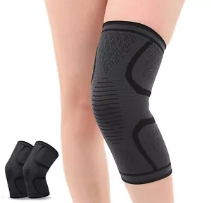 Knee Brace Compression Sleeve Support For Sport Running Arthritis Pain Relief - Picture 1 of 5