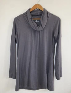 Patagonia Top Womens LARGE Gray Organic Cotton Blend Cowl Neck Long Sleeve Tunic - Picture 1 of 4