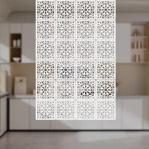 Schermi divisori per camera da appendere 24 pezzi modelli intaglio fiori pannelli casa ufficio - Foto 1 di 10
