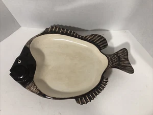 Vintage Ceramic Fish Serving Platter Dish Hand painted Large 18x12 inches - Picture 1 of 6