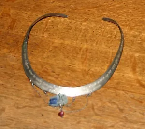 COLLANA CHOKER VINTAGE PREGHIERA RUMI ARGENTO STERLING SODALITE AMETISTA GRANATO GIOIELLI - Foto 1 di 8