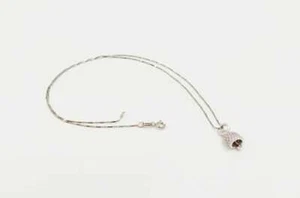 COLLANA CAMPANELLA FULL ZIRCONATA ROSA IN ARGENTO 925 RODIATO IN ORO 18KT - Foto 1 di 3