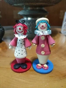 Paper quilled clowns. Art sculpture signed Howell - Picture 1 of 7