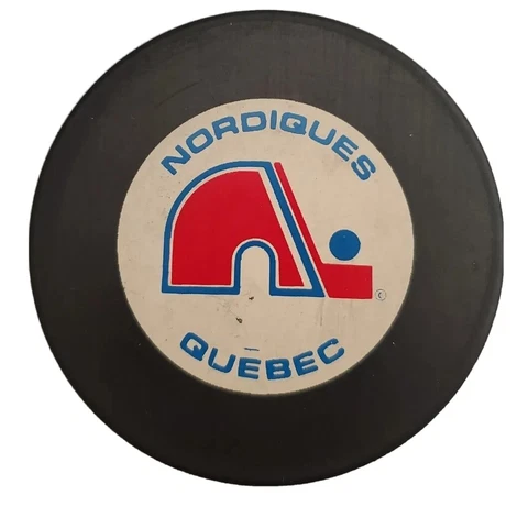 QUEBEC NORDIQUES NHL VINTAGE TRENCH MFG. OFFICIAL HOCKEY PUCK MADE IN 🇨🇿 Cover