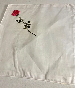 Women's Handkerchief/hanky -- embroidered shades of pink rose - Picture 1 of 2