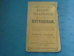 Cruchley Railway & Telegraphic County Map of Nottingham Antique Map