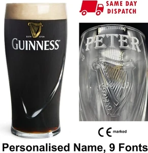 Personalised Guinness Pint Glass New Original Engraved Dad Gift Box Birthday - Picture 1 of 5