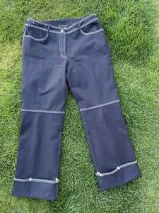 Escada Womens Wide Leg Pants Black With Cuff Size Italian 42 - Picture 1 of 5