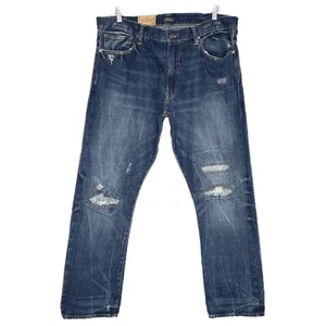 Polo Ralph Lauren Varick Slim Straight Patchwork Jeans Sz 38x32 - Picture 1 of 11