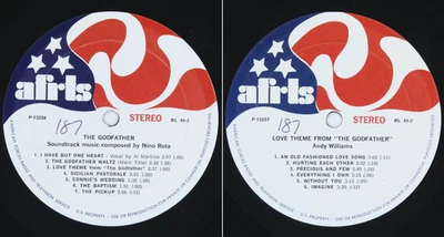 1972 AFRTS The GODFATHER Soundtrack Andy Williams Nino Rota Armed Forces Radio - Image 1 of 4