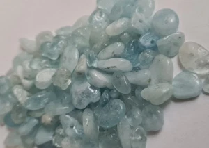 Aquamarin 🌊 Perlen Mit Loch 50 Stück Natursteine Edelsteine Blau Steine Basteln - Bild 1 von 3