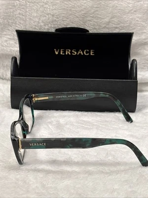 范思哲 3201 5076 眼镜框女式黑色绿色龟 52-16-140 带盒 — 第 1/4 张图片