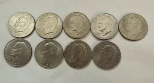 Lot of 9 1971- “Ike" Eisenhower Dollar Coins AU - Picture 1 of 2