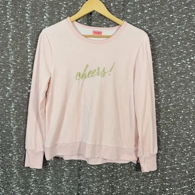 Kate Spade New York 丝绒“欢呼”粉色套衫运动衫女式中号 — 第 1/4 张图片