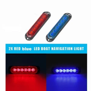 2PCS Bright Green 12V 6 LED Oval Lights for Side Markers on Vehicles and Yachts - Picture 1 of 14