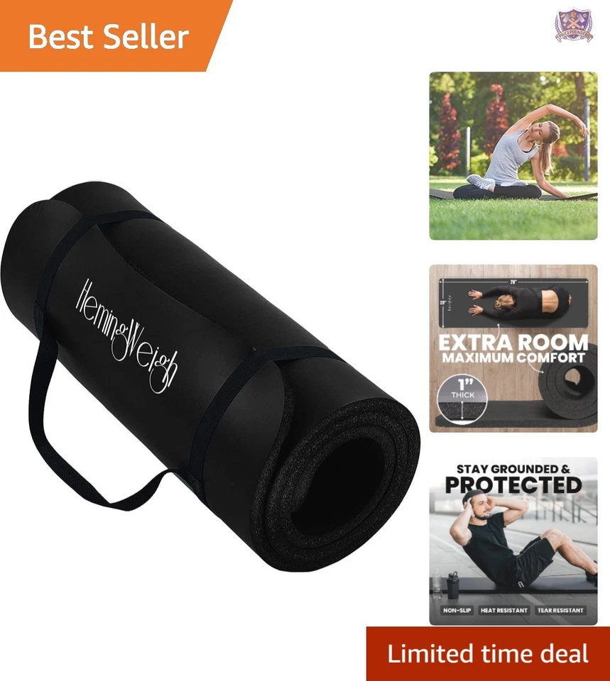 HemingWeigh Extra Thick Foam Exercise Mat | 23 X 70 Inches