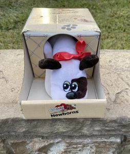 Vintage 1985 Tonka Newborn Pound Welpen weiß mit braunen Flecken 9 Zoll - Bild 1 von 6