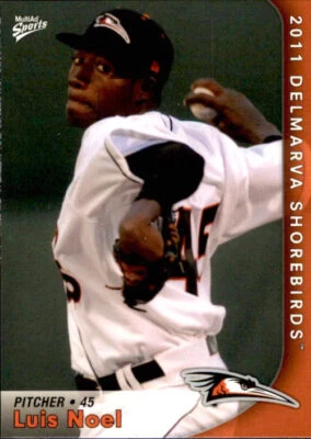 2011 Delmarva Shorebirds Multi-Ad #15 Luis Noel Dominican Republic Baseball Card - Image 1 of 2