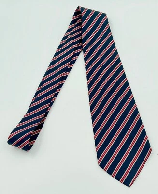 Corbata de seda Dunhill Tailors vintage azul rojo y beige rayas para hombre de lujo Foto 1 de 4