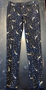 EUC Old Navy Black Rockstar Jeggings with Gold Stars Size 10 - Picture 1 of 2