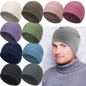 Winter Warm Skull Cap Windproof Fleece Hat Ski Running Beanie Hat for Men Women - Picture 1 of 29