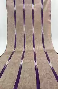 Moire Bronze - Purple Ikat Silk Luxurious Upholstery Ottoman Fabric By 2 Meters. - Picture 1 of 11