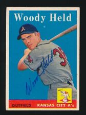 1958 Topps -#202 WOODY [WOODIE] HELD RC (Kansas City A's) *AUTOGRAPHED* d.2009