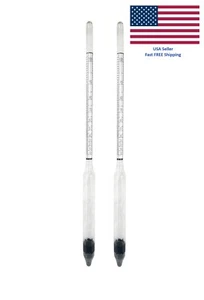 2x Alcohol Hydrometer Alcohol Meter Distilling Spirit Brandy Liquor Proof 0-100% - Picture 1 of 1