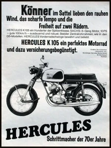 Hercules K 105, originale Werbung 1970, ganzseitig..........15k - Picture 1 of 1