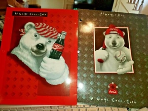 Set of 2 NEW But Vintage Very Collectable 1998 COCA-COLA Folders 3-Ring Pocket - Picture 1 of 8