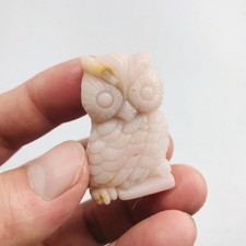 Natural Powder opals crystal Hand-carved owl 24g