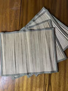 Manteles individuales - Juego de CUATRO (4) tejidos de caña de bambú ajustes de lugar natural borde de oliva - Imagen 1 de 6