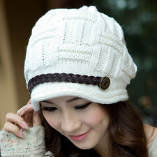 Women Winter Warm Knitted Beanie Hat Slouchy Baggy Stretch Crochet Soft Wool Cap