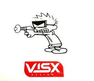 Calvin Hobbes Laser Decal Bumper Sticker Car Weatherproof vinyl Cute Funny - Picture 1 of 1