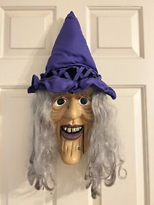 Gemmy Singing Animated Witch Head-Door Hanger Sings "Evil Ways"