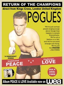 Pogues Peace and Love 1989 Gerahmte LP Promo Poster - Bild 1 von 2