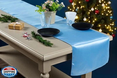 MDS Christmas Satin Table Runners - 10 Pack, 12 x 108 Inches - Bright Silk Sa - Image 1 of 4